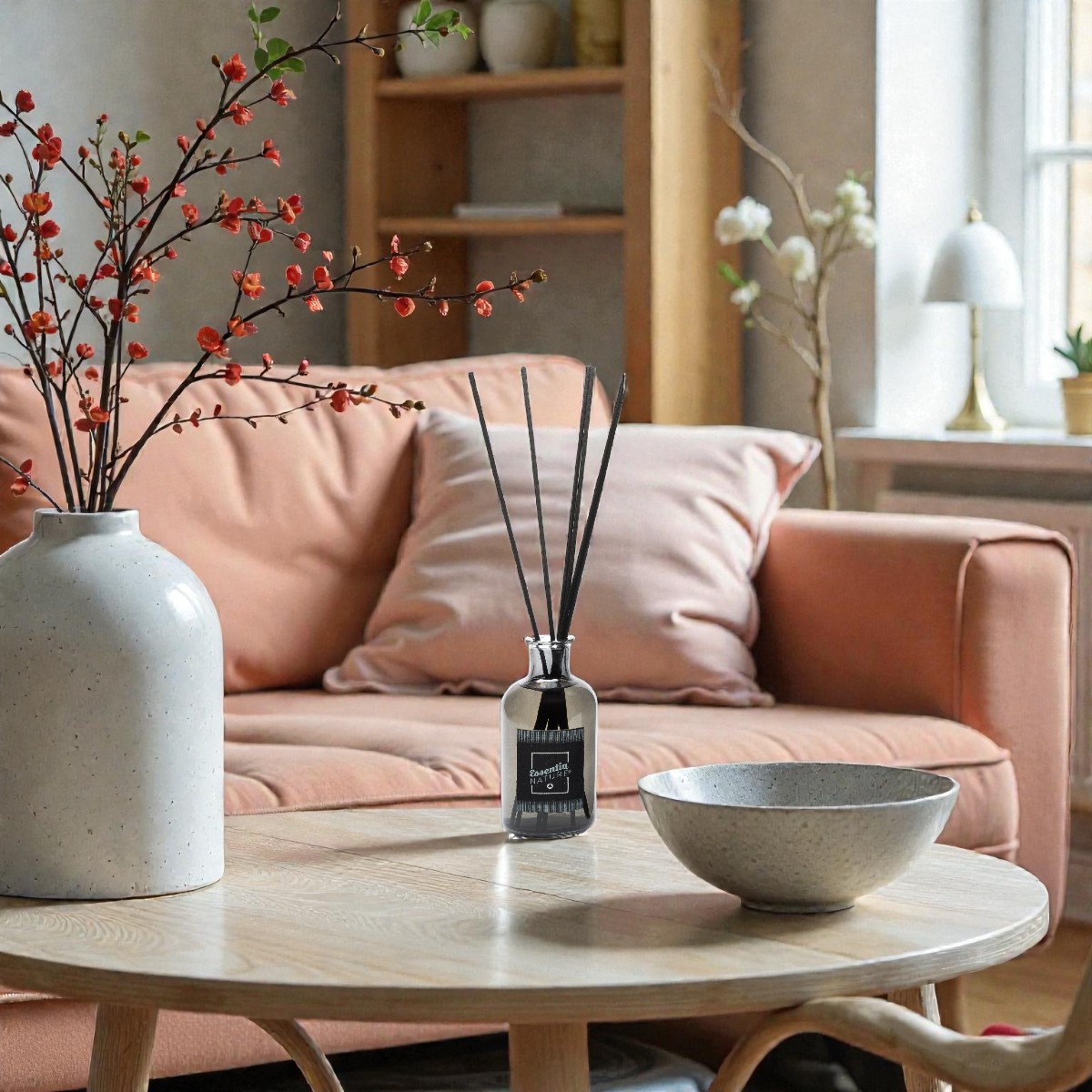 Geurstokjes Mon Cafe Dompel je onder in de hartnoten van rijke Koffie en zachte Hazelnoot vermengd met een tweede laag Rozen, die samen een boeiende en complexe geur creëren. Deze combinatie is speciaal ontworpen om een gevoel van comfort en gezelligheid in je ruimte te brengen.