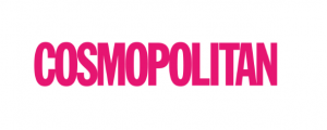 Een afbeelding van het logo van het tijdschrift Cosmopolitan. Het logo toont het woord 'Cosmopolitan' in grote, vetgedrukte letters, met daaronder de ondertitel 'The Women's Magazine for Fashion, Sex Advice, Dating Tips, and Celebrity News'.