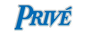 Een afbeelding van het logo van het Nederlandse roddelblad Privé. Het logo toont het woord 'Privé' in grote, vetgedrukte letters met daarboven de bekende kroon en daaronder de slogan 'Het meest spraakmakende weekblad'.